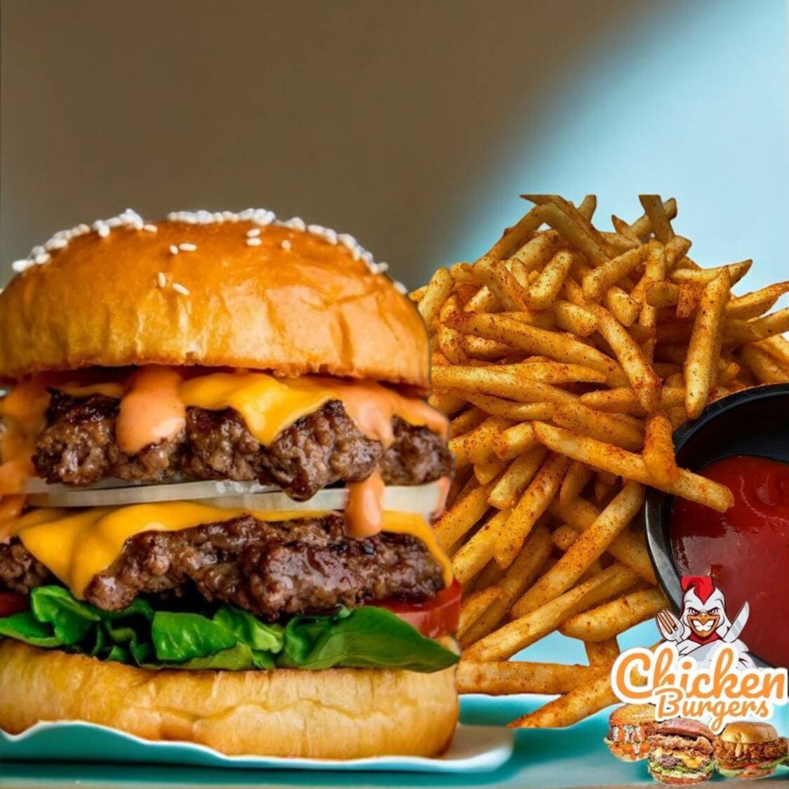 Double Beef Burger + Francesas