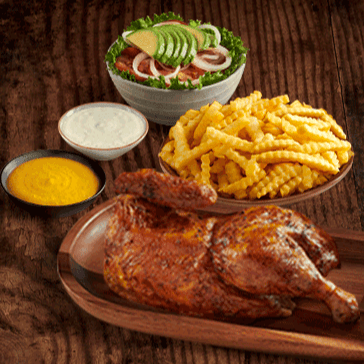 Medio Pollo Mediterráneo con Ensalada