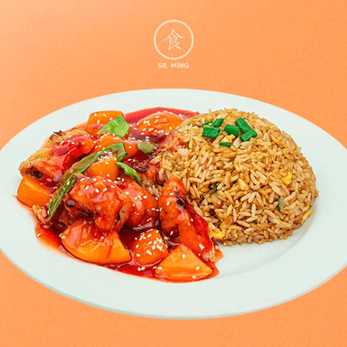 Pollo Enrrollado con Durazno