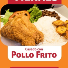 CASADO CON POLLO FRITO + JUGO DEL VALLE