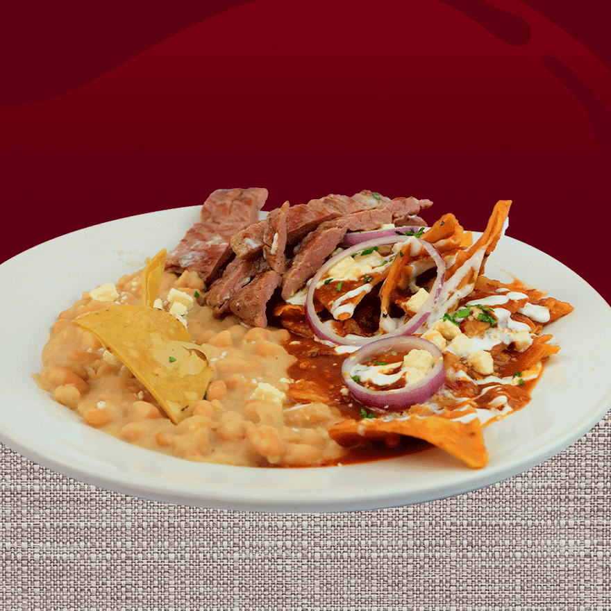 Chilaquiles con Arrachera