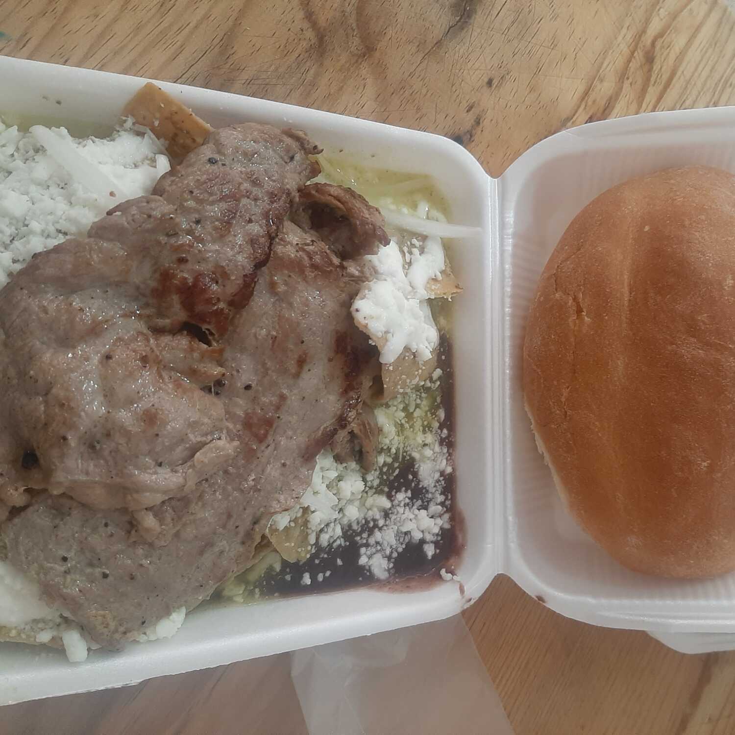 Enfrijoladas con Bistec