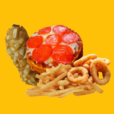 COMBO BANDERILLA Y PIZZA WAFLE COREANO