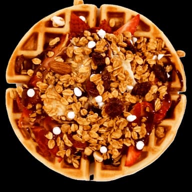 WAFFLE CON GRANOLA Y NUTELLA