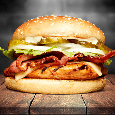 Hamburguesa con Tiras de Pollo