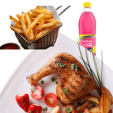 Combo cuarto de Pollo Asado + Papas + Bebida
