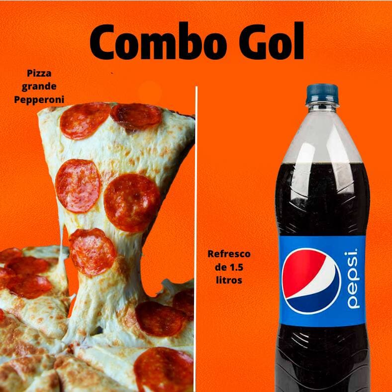 Combo Gol Pizza+Refresco1.5 L