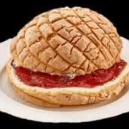 Concha Rellena de Mermelada de Fresa