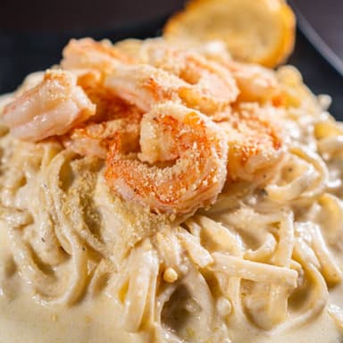Fetuccini con camarones