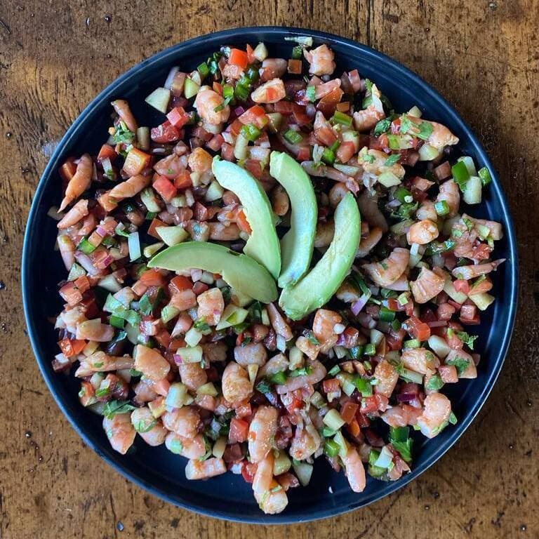 Ceviche Camaron Salsas Negras