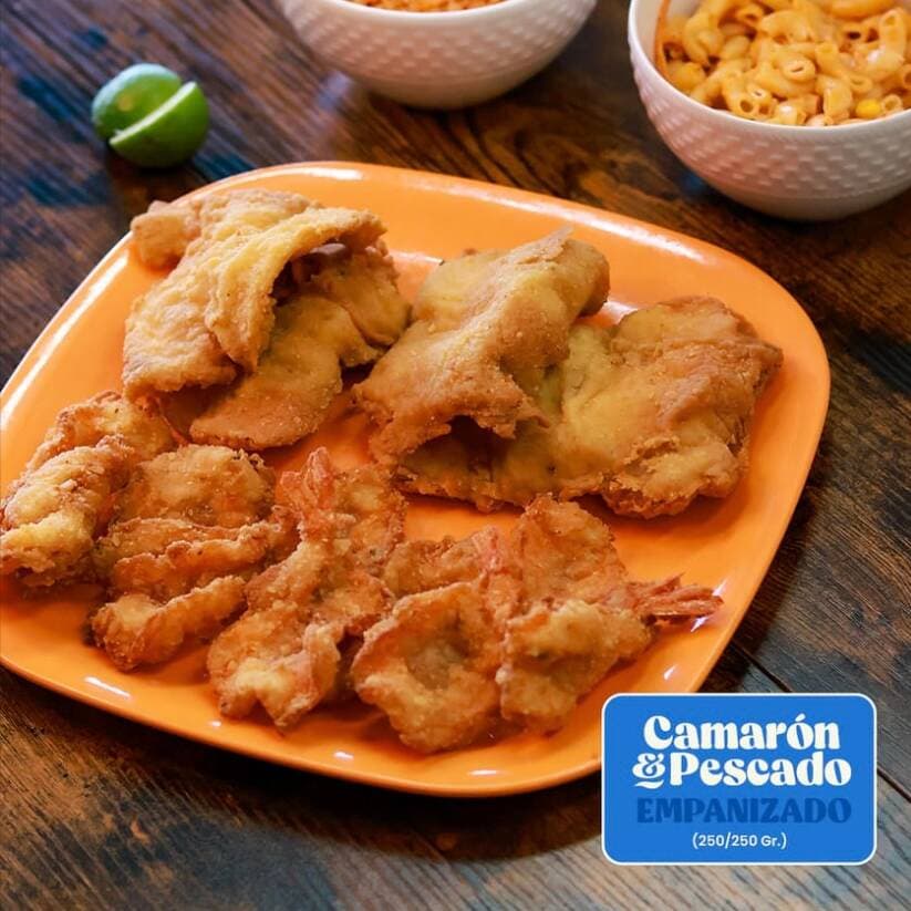 Pescado Empanizado y Camarones (1 Kilo)