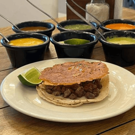 Taco de Arrachera con Queso 1 Pieza