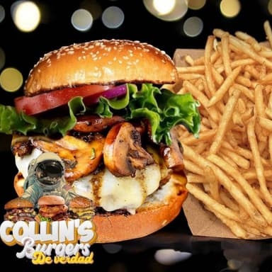 Mushroom Burger con Papas