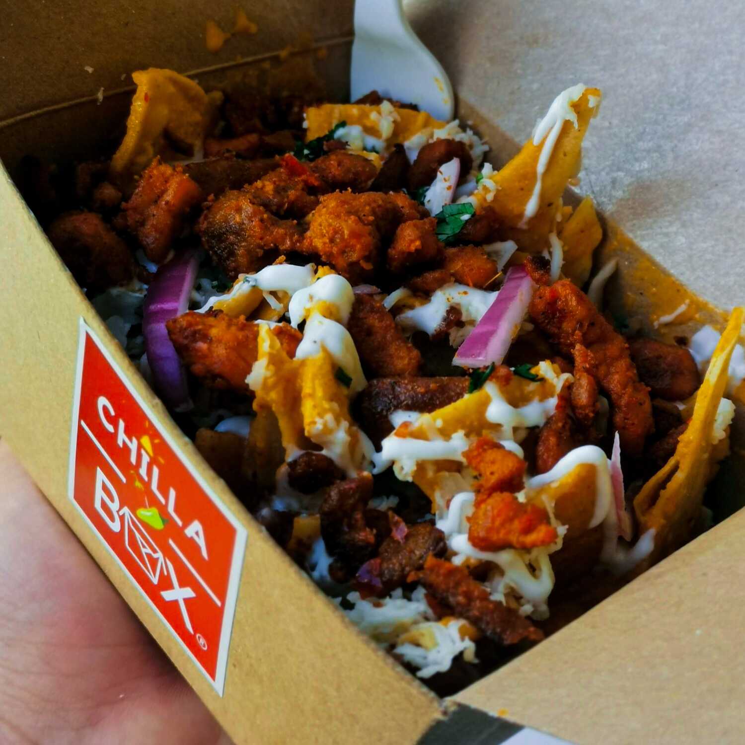 Box de Chilaquiles con Pastor