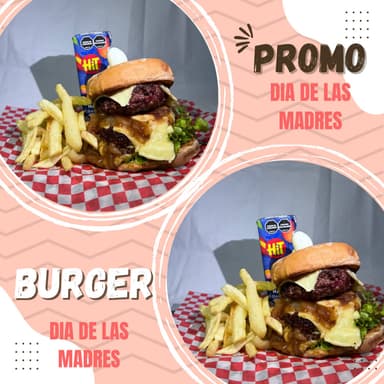 2 Hamburguesas Dobles En Combo FELIZ DIA MADRES