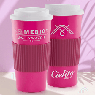 Vaso reusable rosa