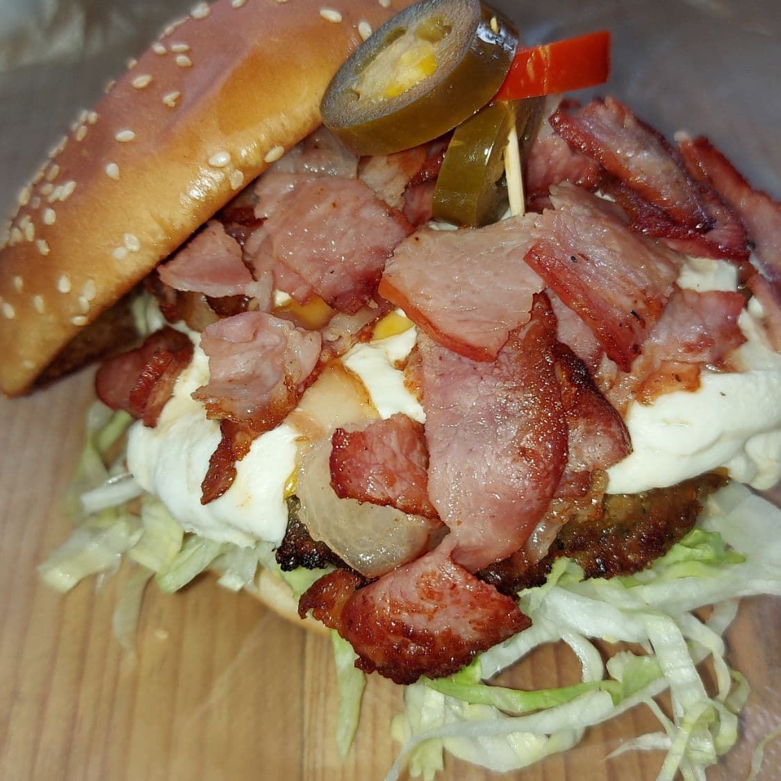 Hamburguesa con Tocino