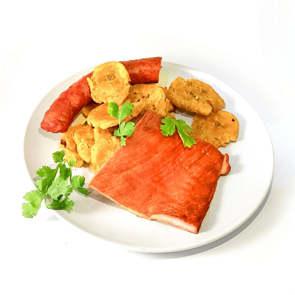 Patacones Mixto de Cecina y Chorizo