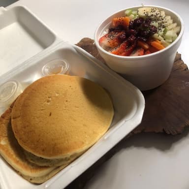 Hotcakes, avena + Licuado