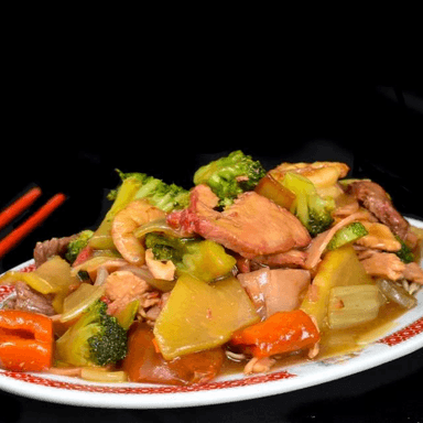Chop Suey con Camarones en Salsa China