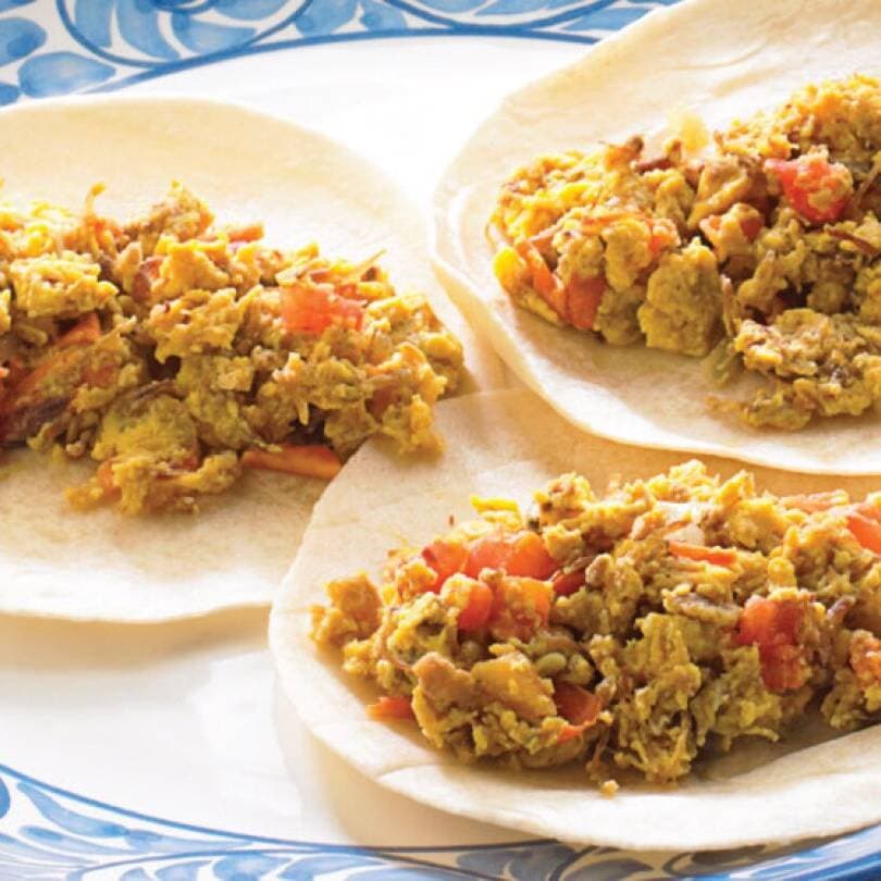 5 Tacos de Machaca de Res con Huevo