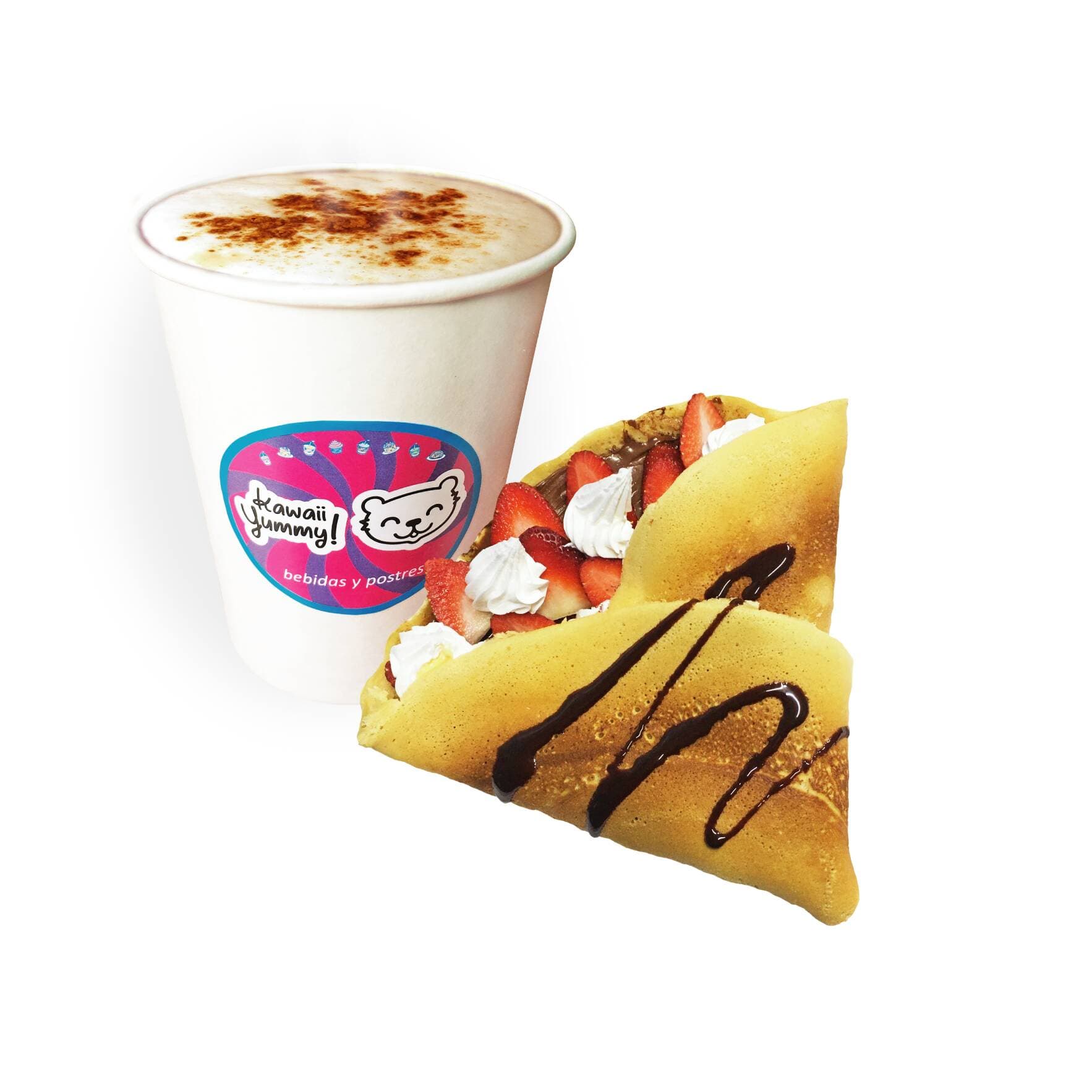 1 Capuccino Caliente + Yummy Crepa Dulce