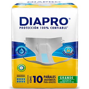 PAÑAL P/ADULTO DIAPRO BASICO GDE 10 PZA