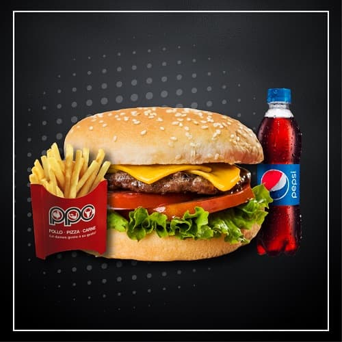 Hamburguesa Clásica Combo 1/4 de Libra
