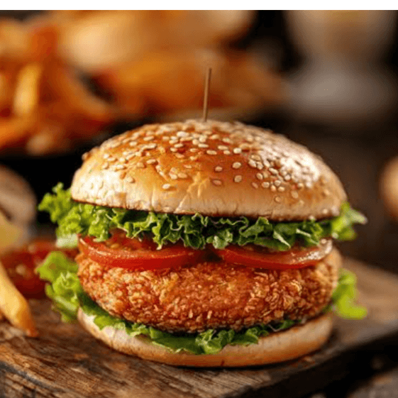 Hamburguesa de Pollo con Salsa BBQ