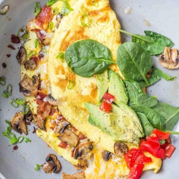 Omelette relleno hasta dos Ingredientes
