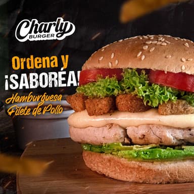 Burger Pollo Grill con Papas