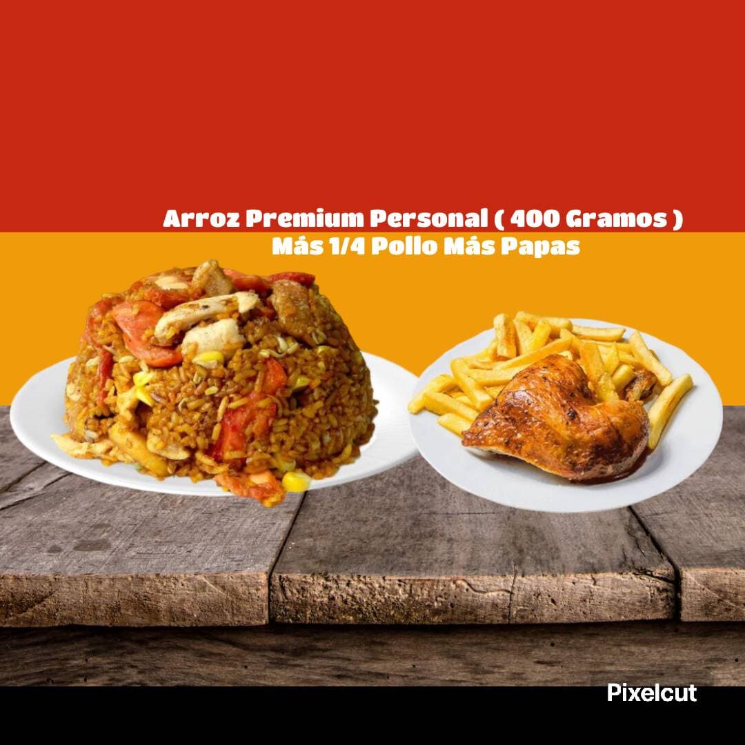 Arroz Premium Personal Mas 1/4 Pollo Mas Papas