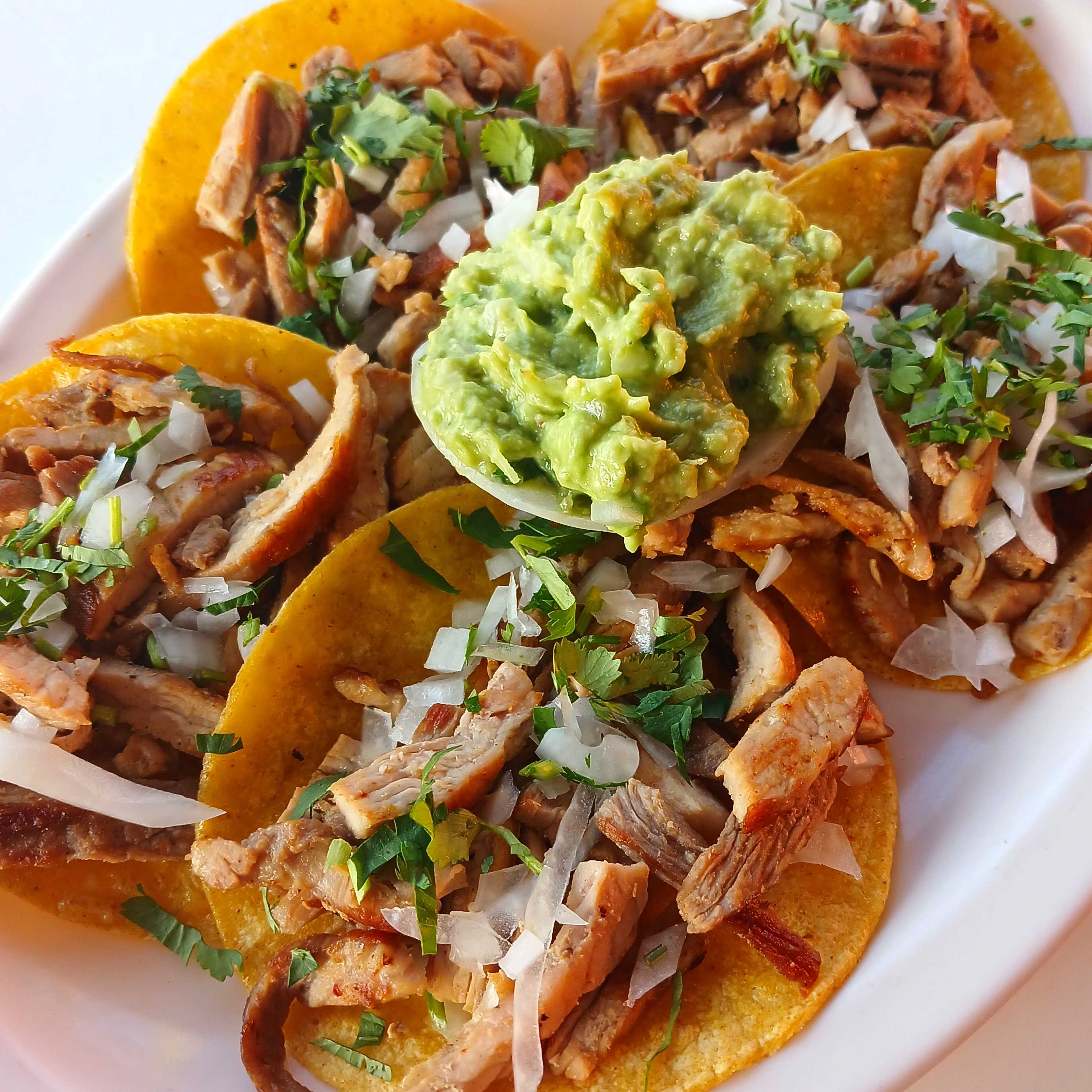 5 tacos de chuleta + guacamole