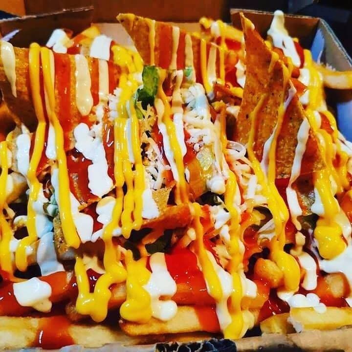 Papa Nacho de Fajitas de Pollo