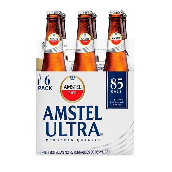 Amstel Ultra Cerveza Botella Six Pack 355 ml