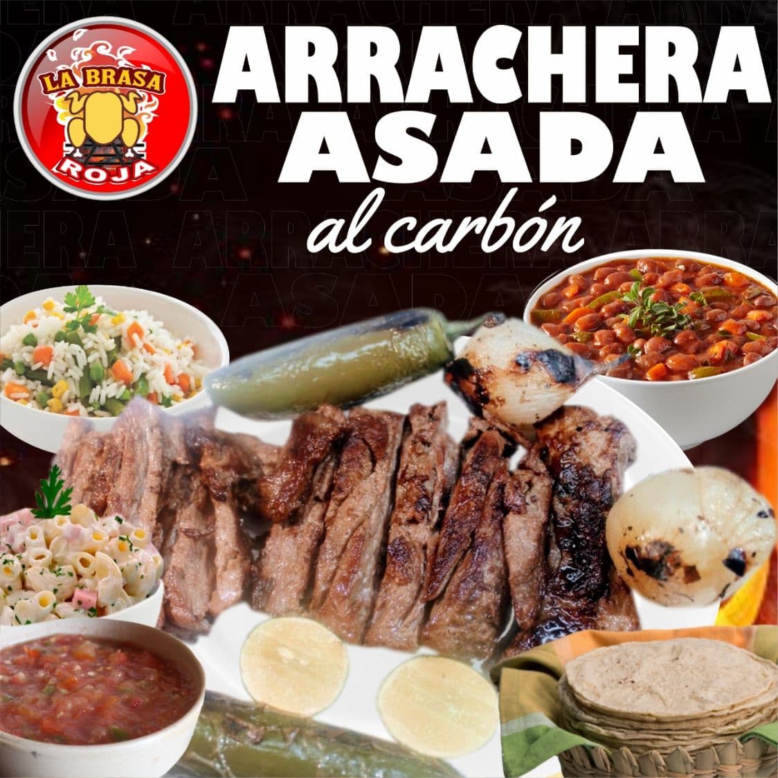 1 Kg de Arrachera Asada al Carbón
