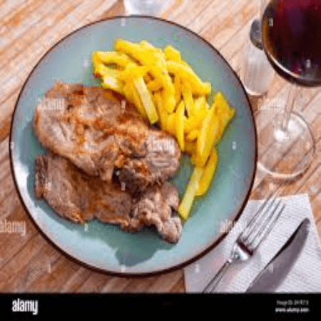CHULETAS FRITAS CON PAPAS