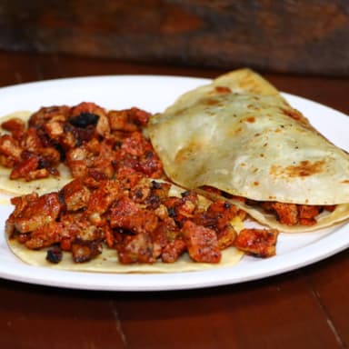1 Quesadilla + 2 Tacos Asada Promo