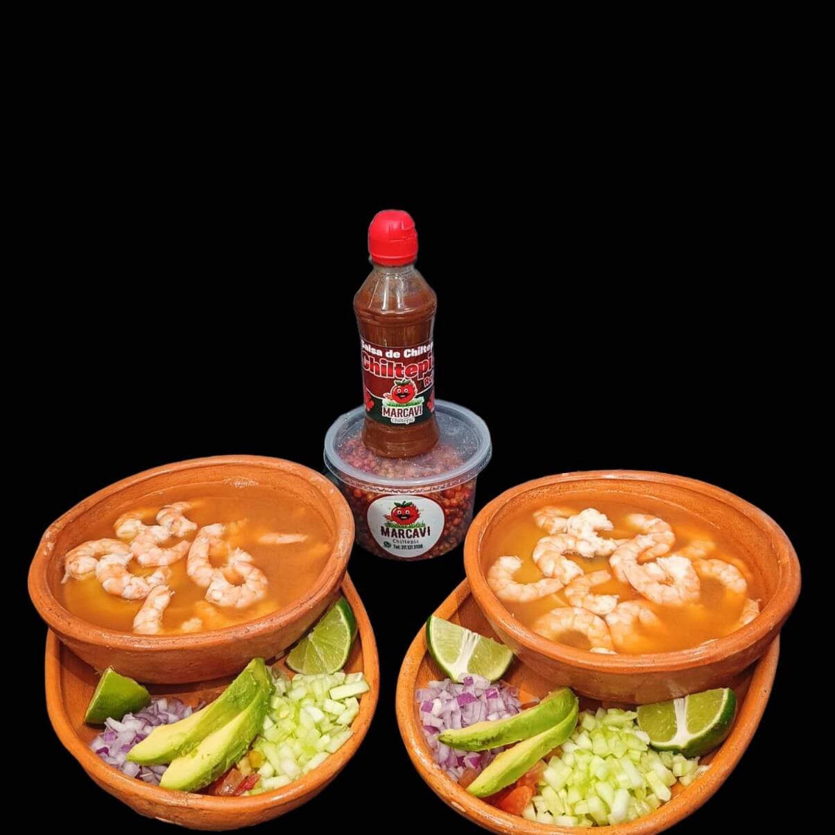 Cazuelitas de Camaron Cocido
