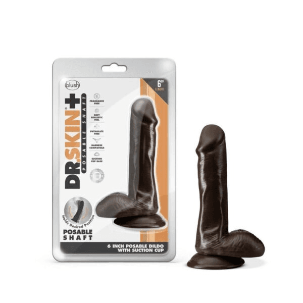 Dr. Skin Plus – 6 Inch Posable Dildo With Balls –