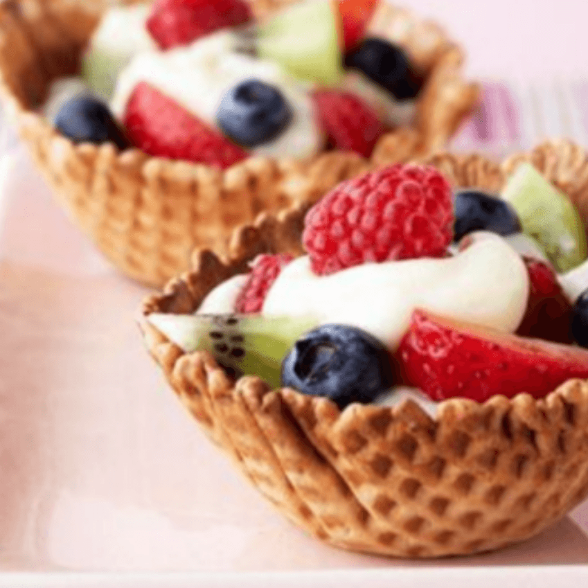 Concha de Helado y Fruta