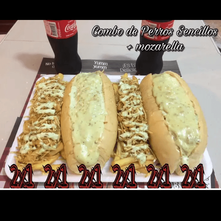 2 Perros Italio Gratinados + Papas Francesas🌭🌭