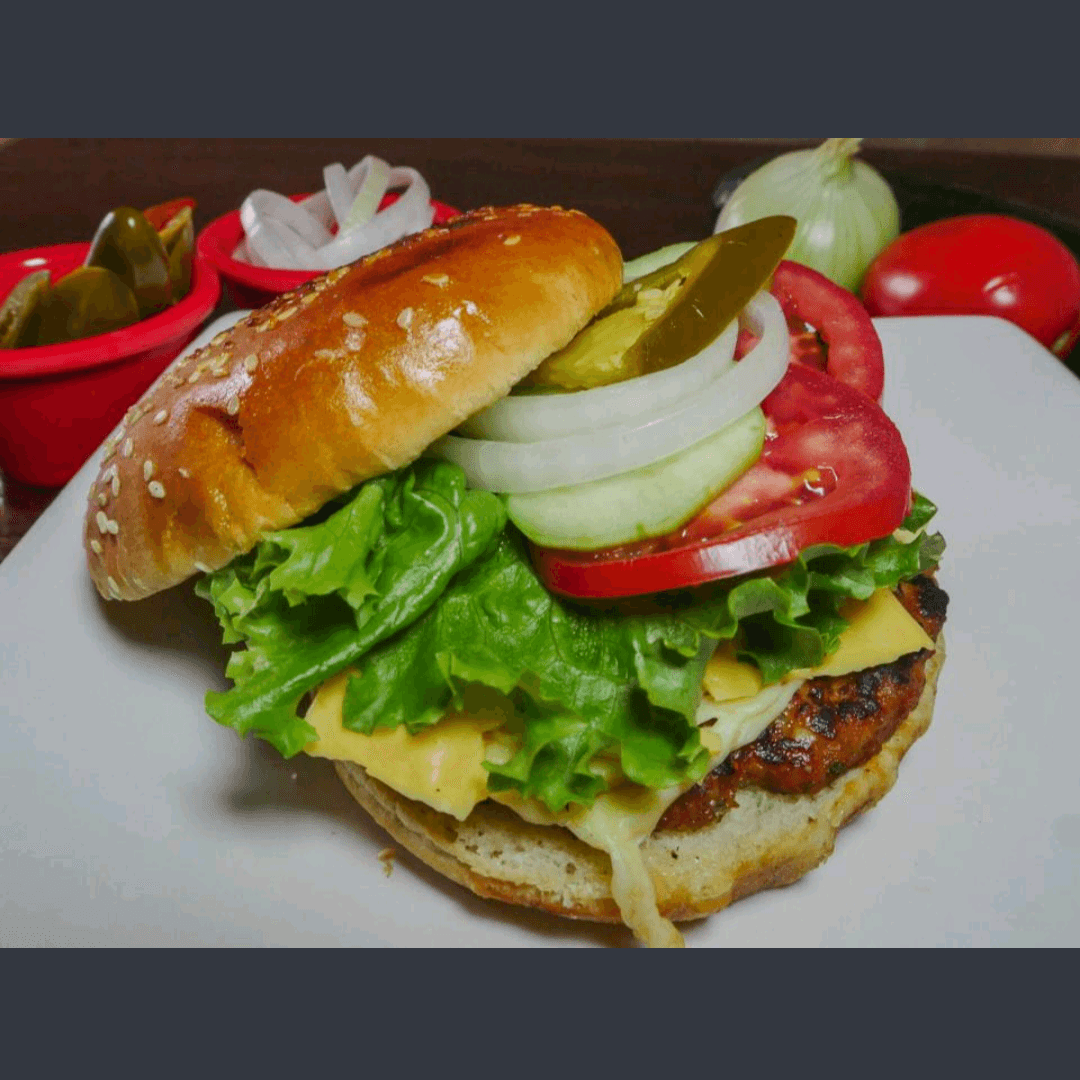 Hamburguesa de Carne con Tres Quesos