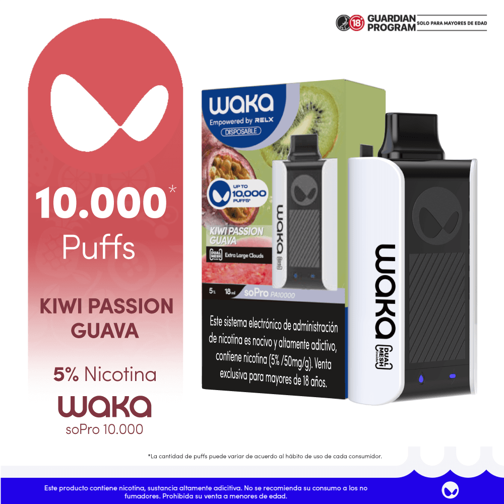 WAKA Vape SoPro 10.000 Kiwi Passion Guava 5% 10...