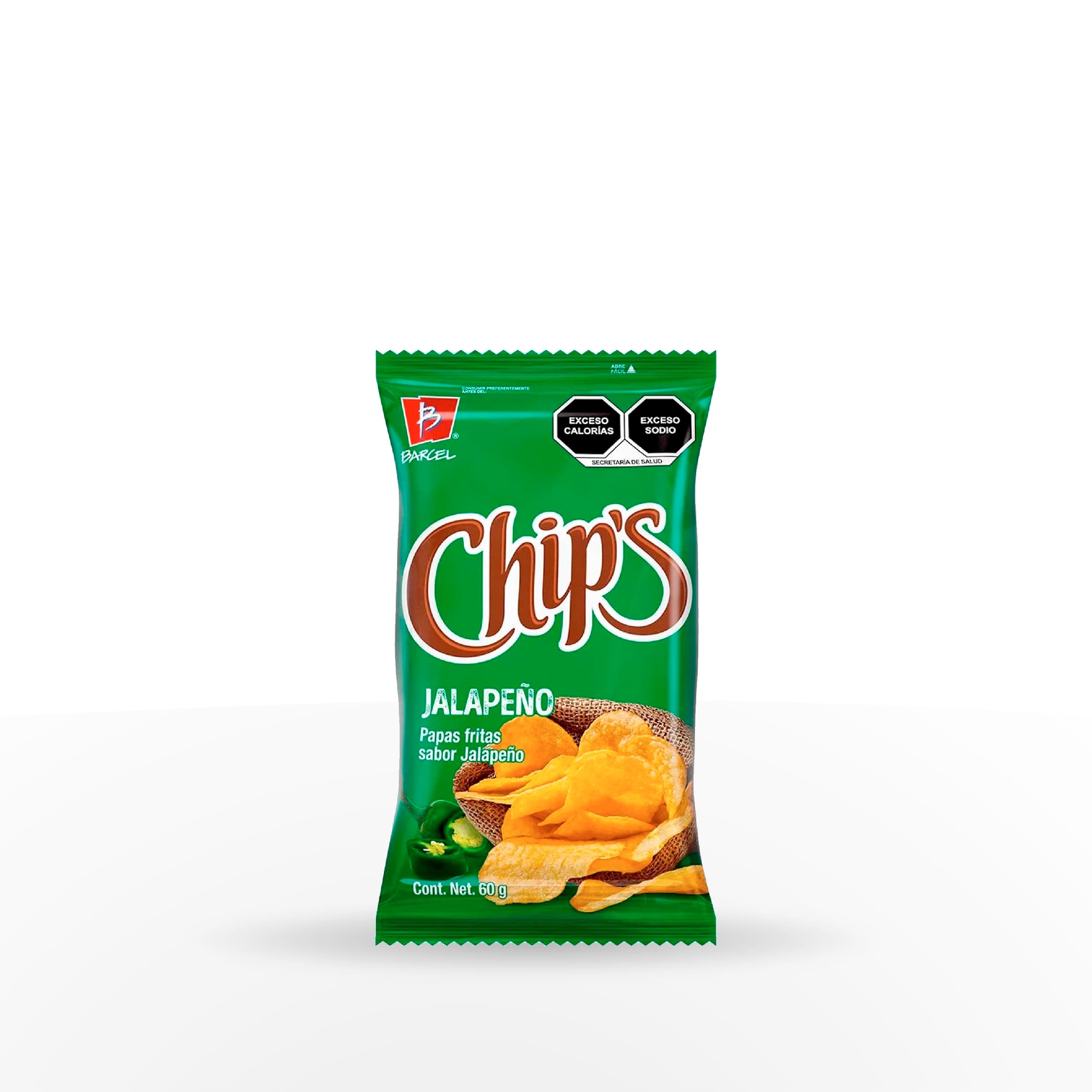 PAPAS FRITAS JALAPEÑO CHIPS BARCEL 60 G