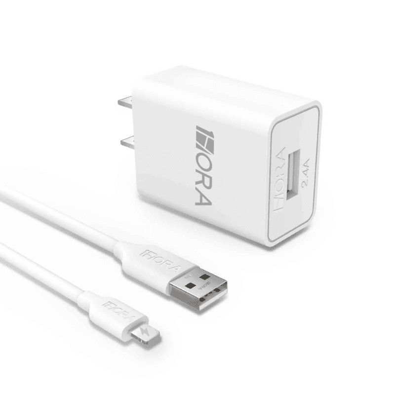 KIT CARGA PARA IPHONE LIGTHNING- 1 MT 2.4A  CUBO
