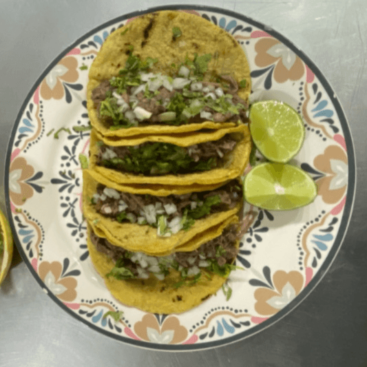 4 TACOS DE BARBACOA