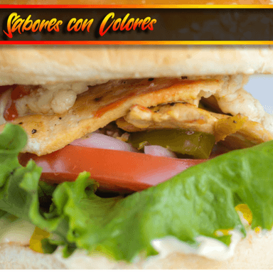 Hamburguesa de Pollo Asado con Papas