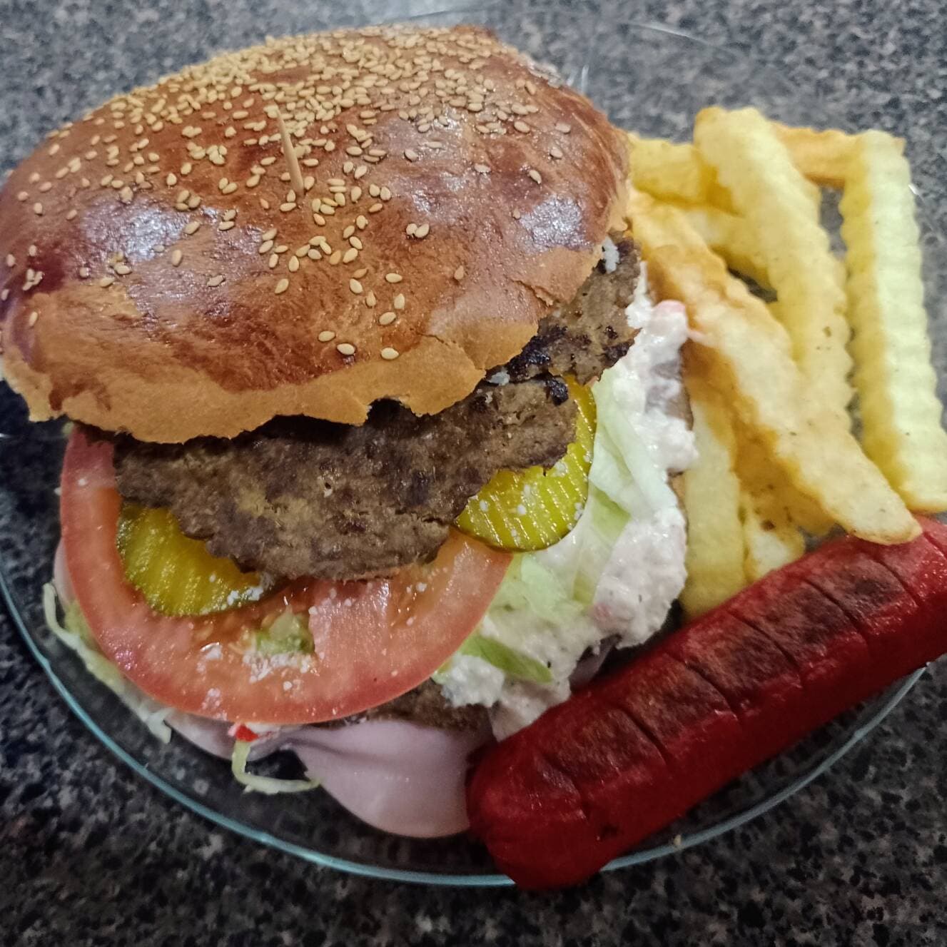 Combo Exg. Cangre/Burguer, Papas y Refresco.