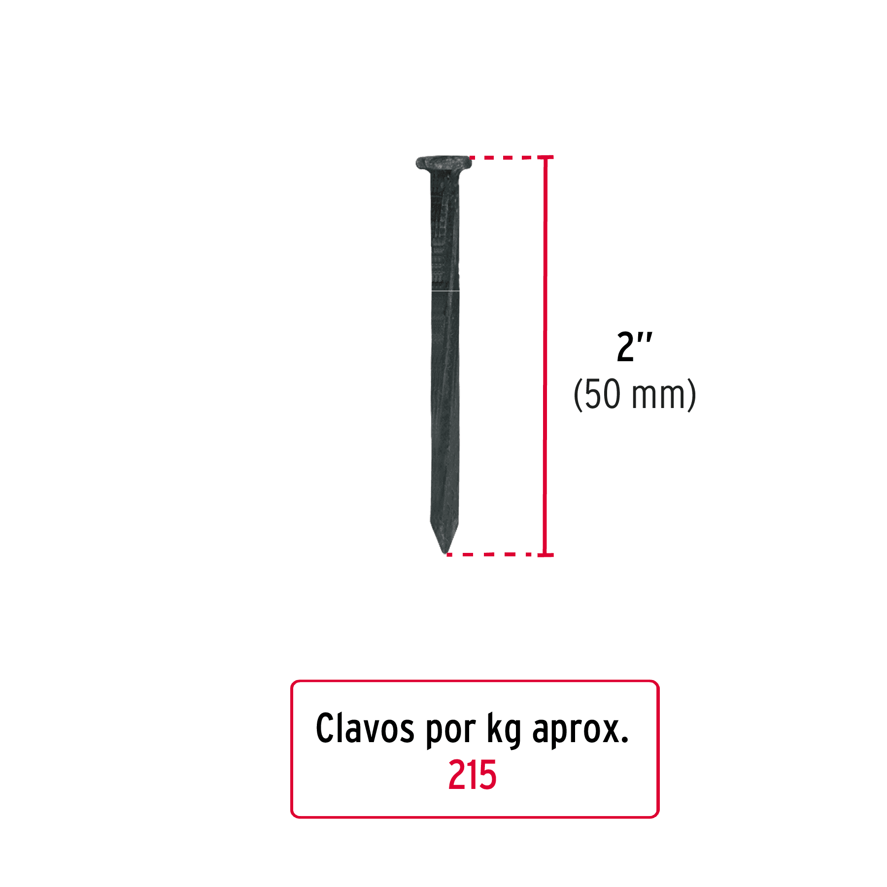 CLAVO CONCRETO 2" C/U CLCG-2N 44846